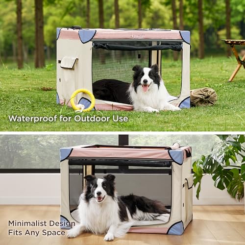 Lesure Soft Collapsible Dog Crate - 42 Inch Portable Travel Crate for Extra Large Dogs Indoor & Outdoor