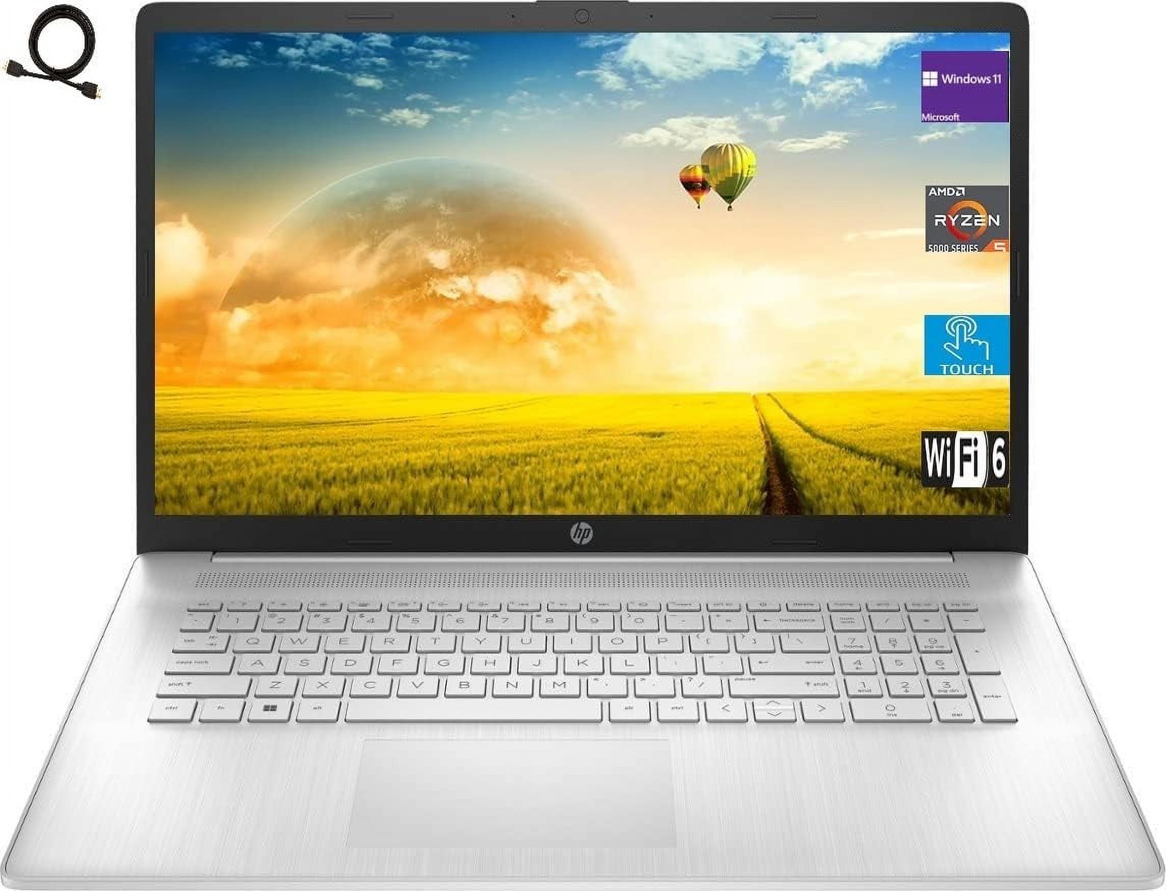 HP 17.3" HD Touchscreen Laptop, AMD Ryzen 5 7530U (6-Core) Processor, AMD Radeon Graphics, 64GB RAM 2TB SSD, Bluetooth, HDMI, 720p HD Camera, Wi-Fi 6