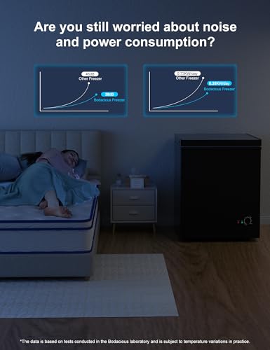 7.0 Cu Ft Chest Freezer - Energy Efficient & Quiet Mini Freezer with Adjustable Thermostat - Compact Deep Freezer for Home, Apartment, and Garage