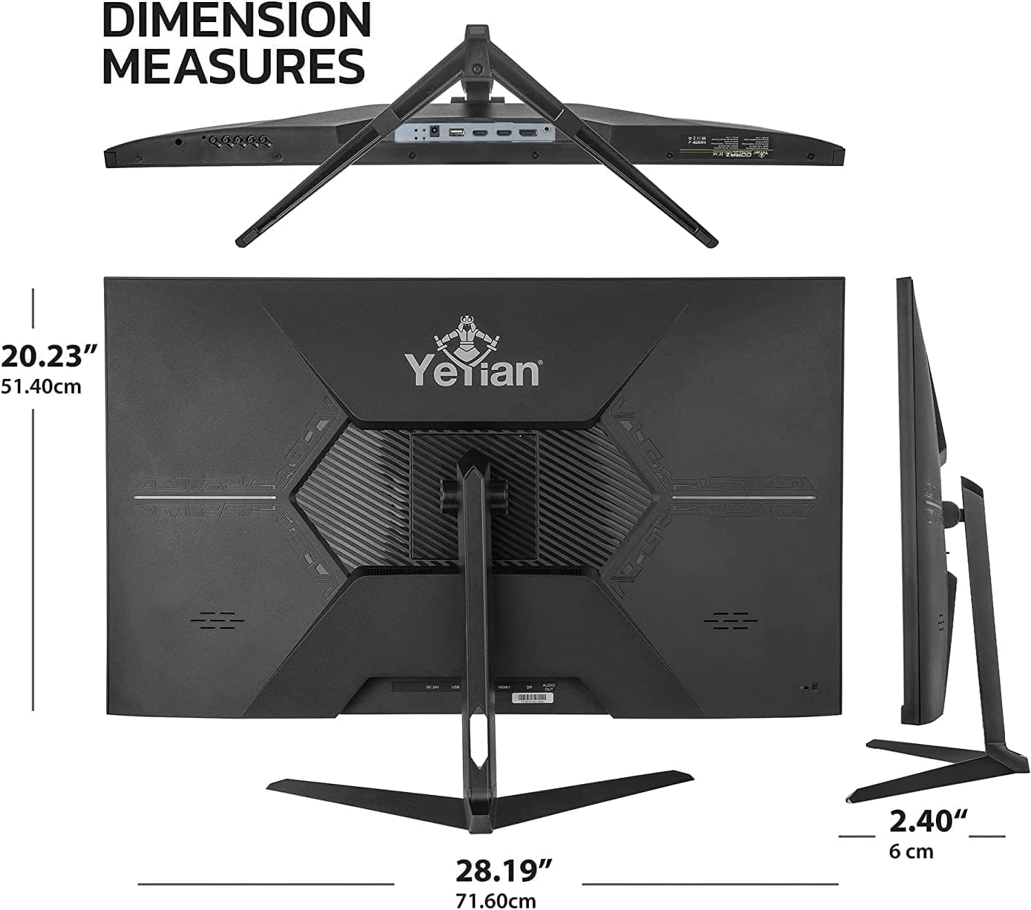 YEYIAN ODRAZ 32” PC Gaming Frameless 4K UHD HDR Monitor 3840x2160 IPS Panel, 1 Billion Colors, Low Blue, 350cd/m2, 1000:1, 60Hz, 4ms, 16:9, 178°