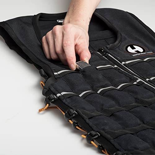 Hyperwear Hyper Vest ELITE Fully Adjustable Weight Vest - Stretch CORDURA&reg; Fabric Zipper Thin Steel Weights - Weighted Vests for Running