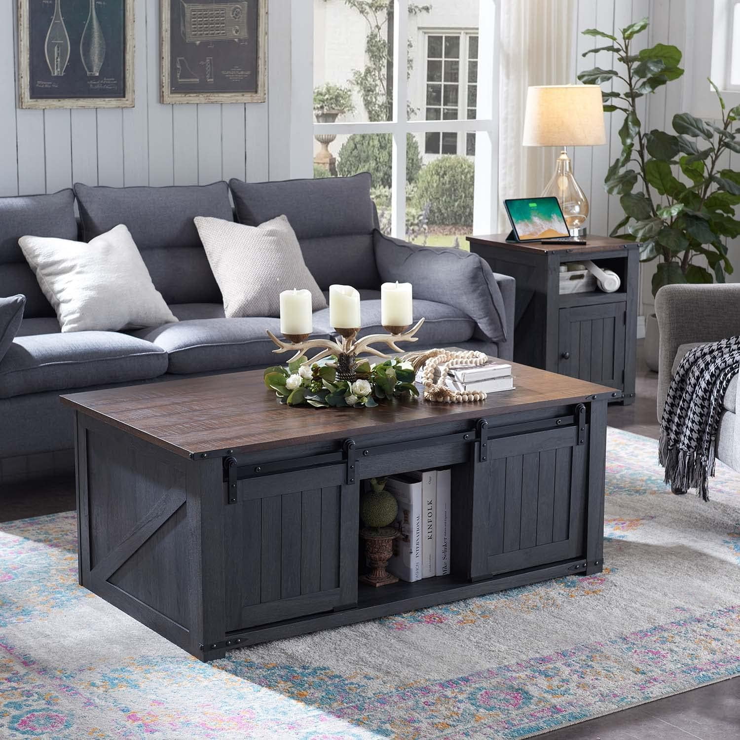 RUNFAYBIU Coffee Table  48" Lift Top Coffee Table with  &amp