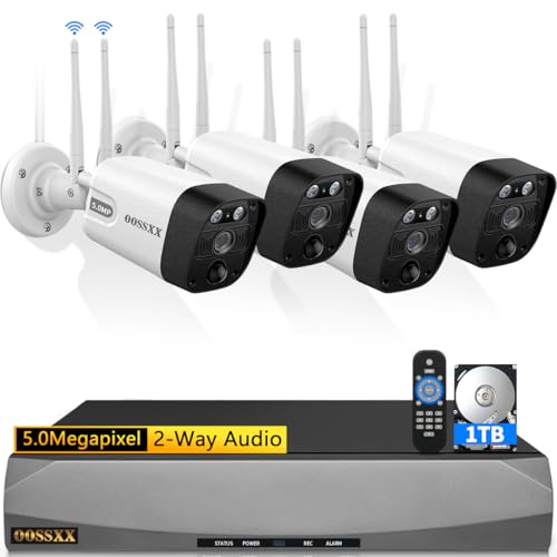 2-Way Audio & PIR Detection Dual Antennas Outdoor Wireless Security Camera System 5.5MP Wi-Fi Video Surveillance DVR System