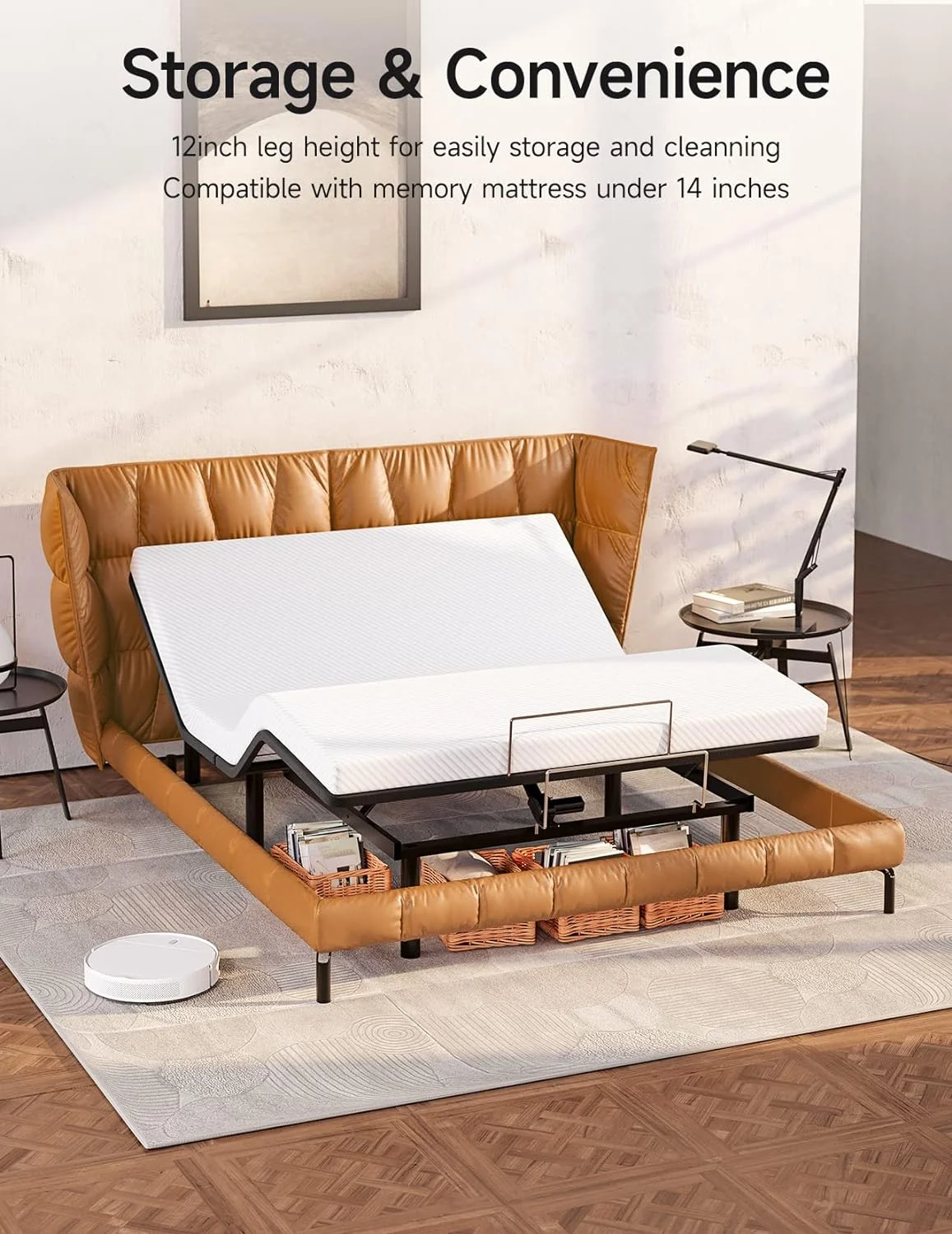 Adjustable Bed Frame Twin Size,Neche Zero Gravity Ergonomic Bed Base with Remote Quiet Motor,12" Legs for Storage