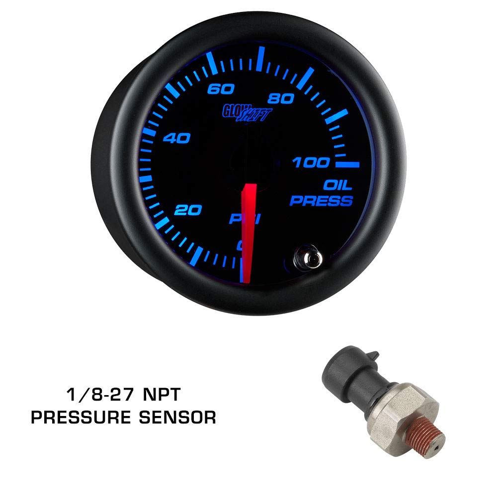 GlowShift Gauge Package Compatible with Chevrolet Chevy Cobalt 2005-2010 - Tinted 7 Color 30 PSI Boost/Vacuum