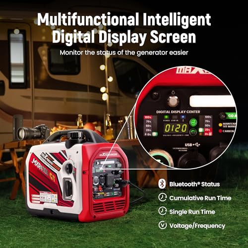 maXpeedingrods 4000 Watt Dual Fuel Inverter Generator with Bluetooth® Control Start and Display, RV Ready, Electric Start, Quiet for Outdoor Camping