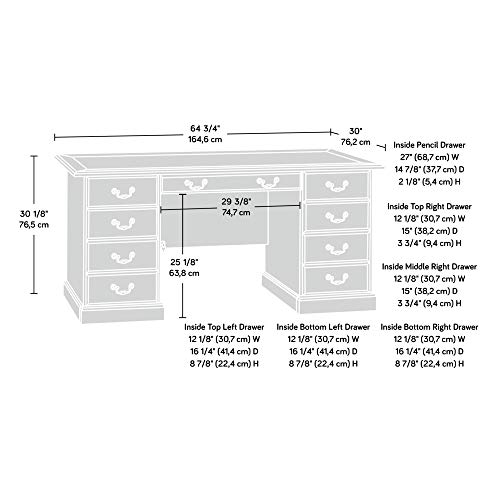 Sauder Heritage Hill Executive Desk, Classic Cherry finish