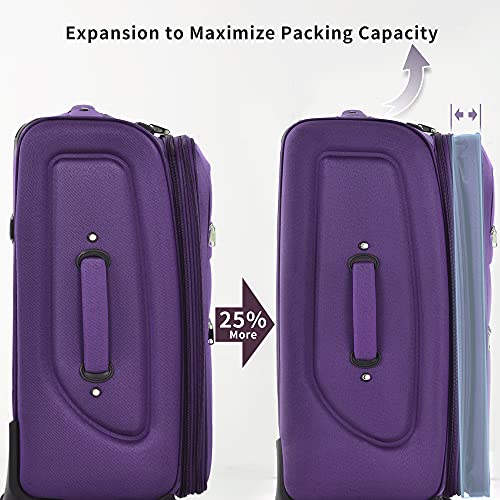 Merax Suitcase Set Softside 3-Piece Expandable Luggage with TSA Lock Spinner Wheels Lightweight Upright Luggage with Travel Bag(22/26/30 IN