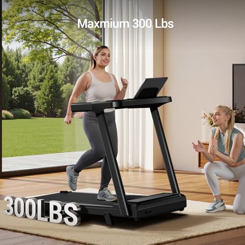 3-in-1 Treadmill with 14% Incline, Portable Treadmills for Home with Handle, Foldable Treadmills with 300 Lbs Weight Capacity