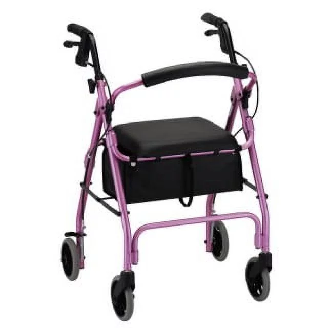 Rollator Nova GetGo Classic Aluminum Rolling Walker Weight Capacity 300 lbs (Pink) - Curated Treasures Market