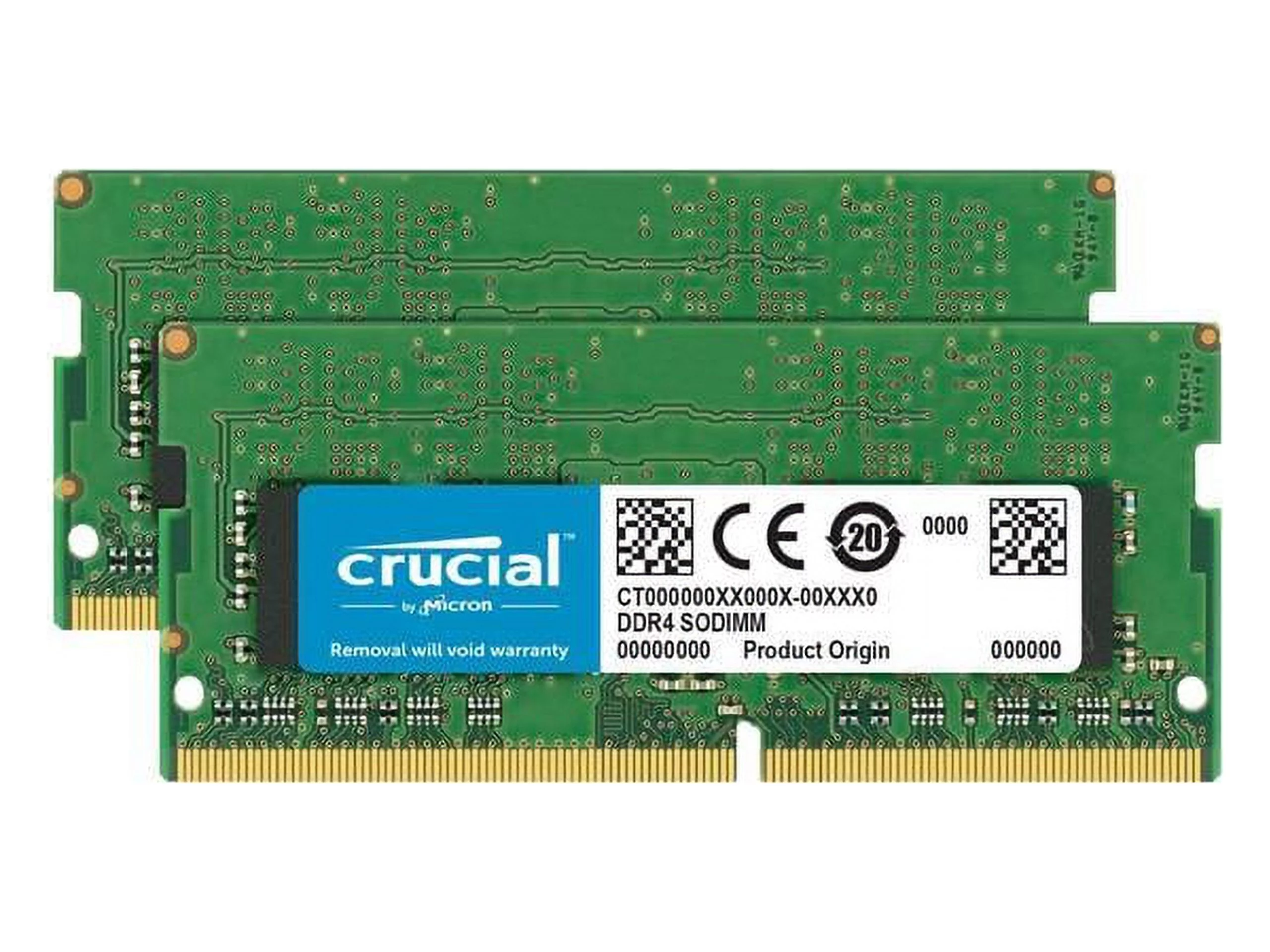 Crucial 64GB (2 x 32GB) DDR4 SDRAM Memory Kit - For Notebook - 64 GB (2 x 32GB) - DDR4-3200/PC4-25600 DDR4 SDRAM - 3200 MHz - CL22 - 1.20 V