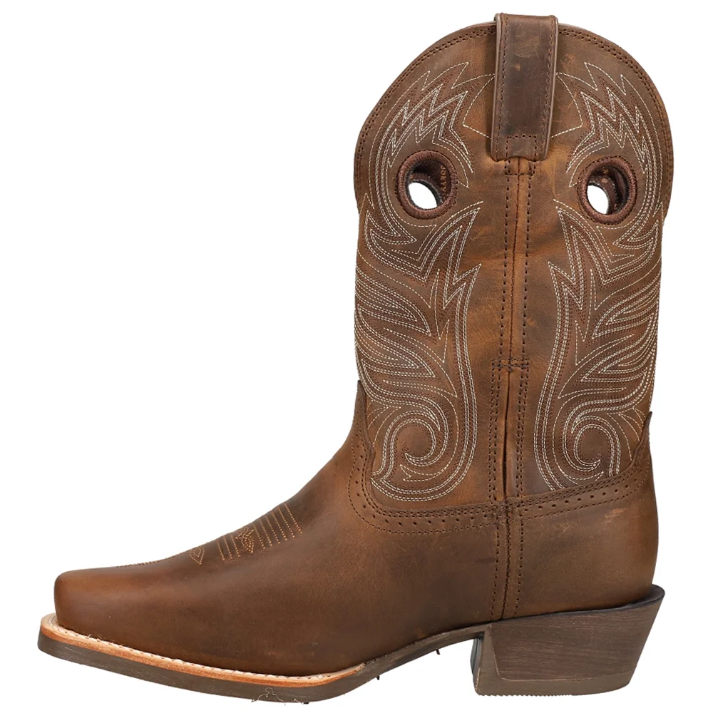 Durango  Mens  Pro Rugged Tan Square Toe Cowboy  Casual Boots   Mid Calf - Curated Treasures Market