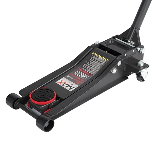 3-Ton (6600lbs) Low-Profile Dual Pistons Heavy-Duty Steel Racing Floor Jack with Quick Lift Hydraulic Pump