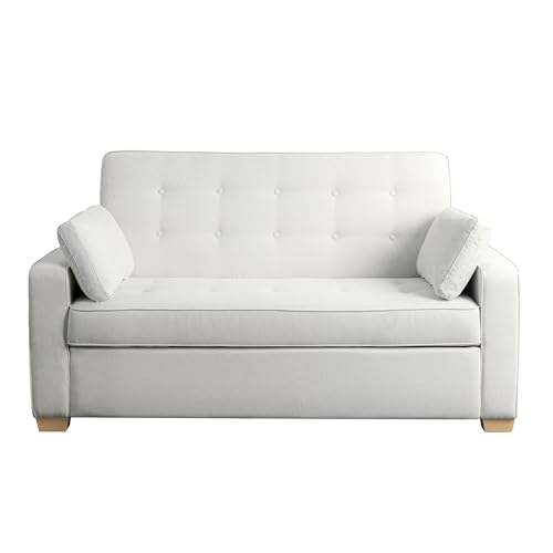 Serta Ainsley 72.6" Convertible Sleeper Sofa, Queen Size, Dreamcoil Comfort, Soft Velvet Fabric, Navy