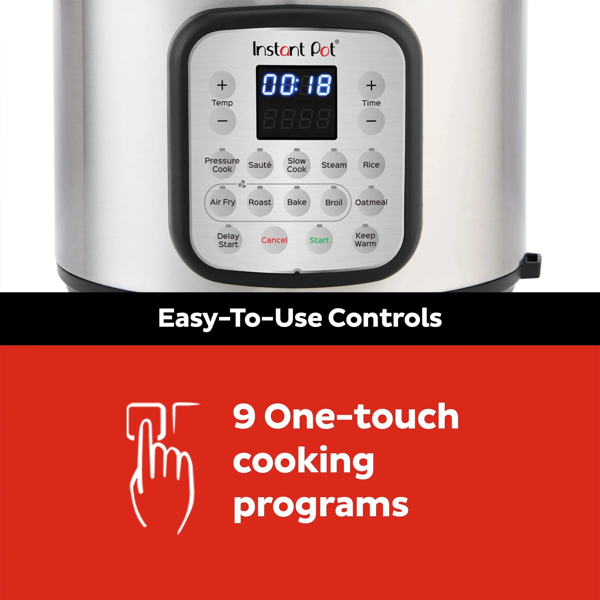 Instant Pot 8 Quart Crisp Multi-Cooker + Air Fryer, 9-in-1: Pressure Cook, Steam, Slow Cook, Sauté, Air Fry, Bake, Broil, Roast, Keep Warm, Rice