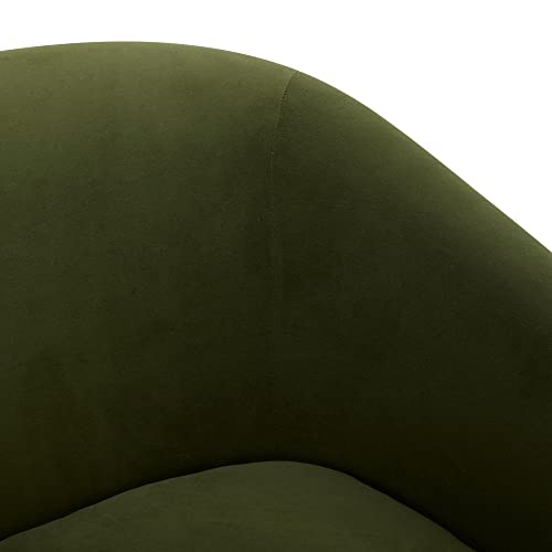CHITA Swivel Accent Chair, FSC Certified Upholstered Fabric Barrel Chair for Living Room, Fully Assembled, Flax Beige