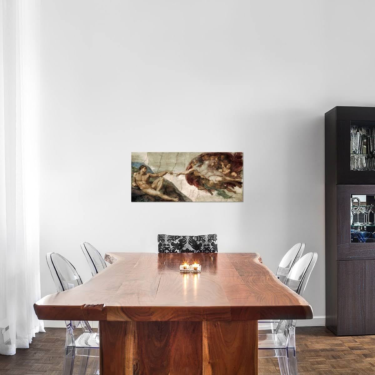 Global Gallery Michelangelo &Creation of Adam (detail)& Stretched Canvas Art