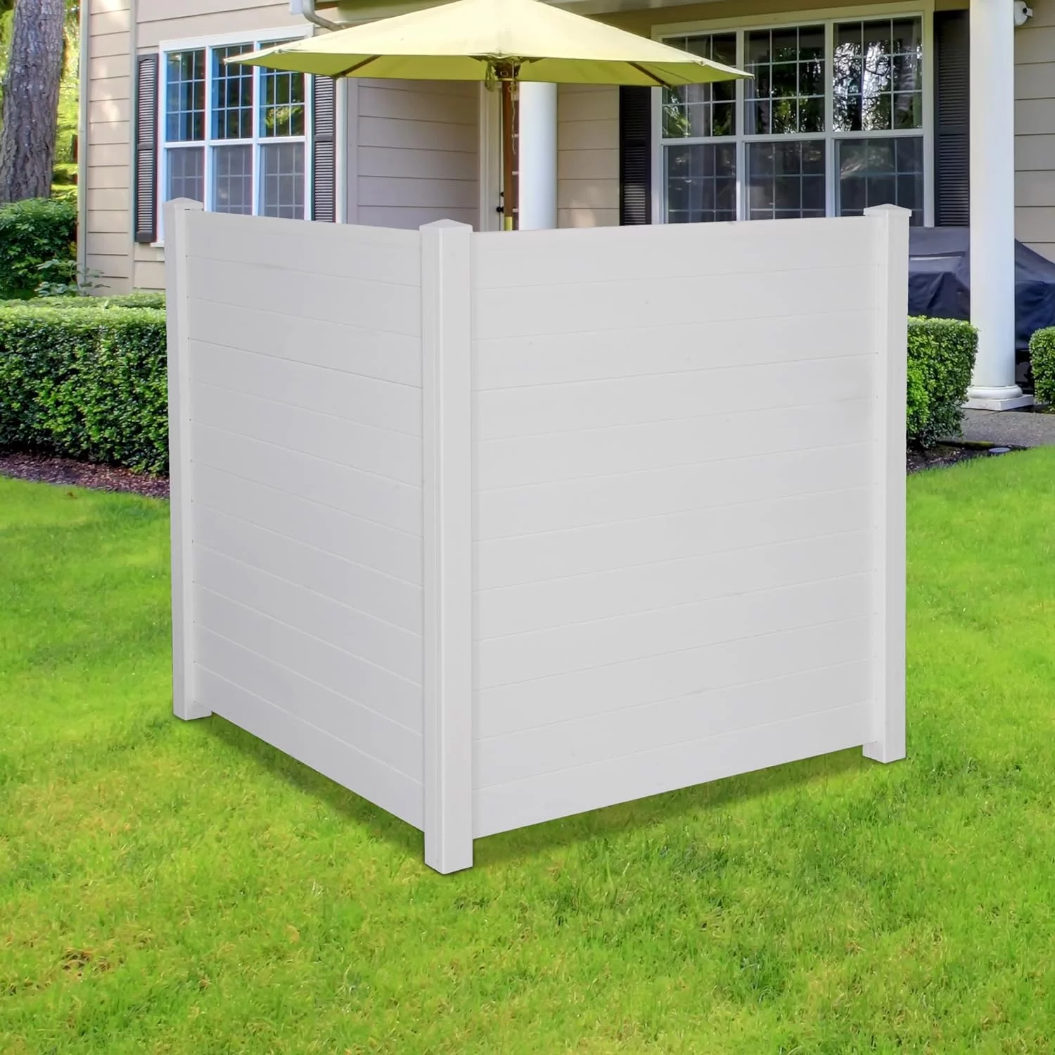 Outdoor Privacy Screen, Vinyl Privacy Fence Panels for Outside Units, Garden, Air Conditioner Enclosure, Pool Equipment, Trash Can