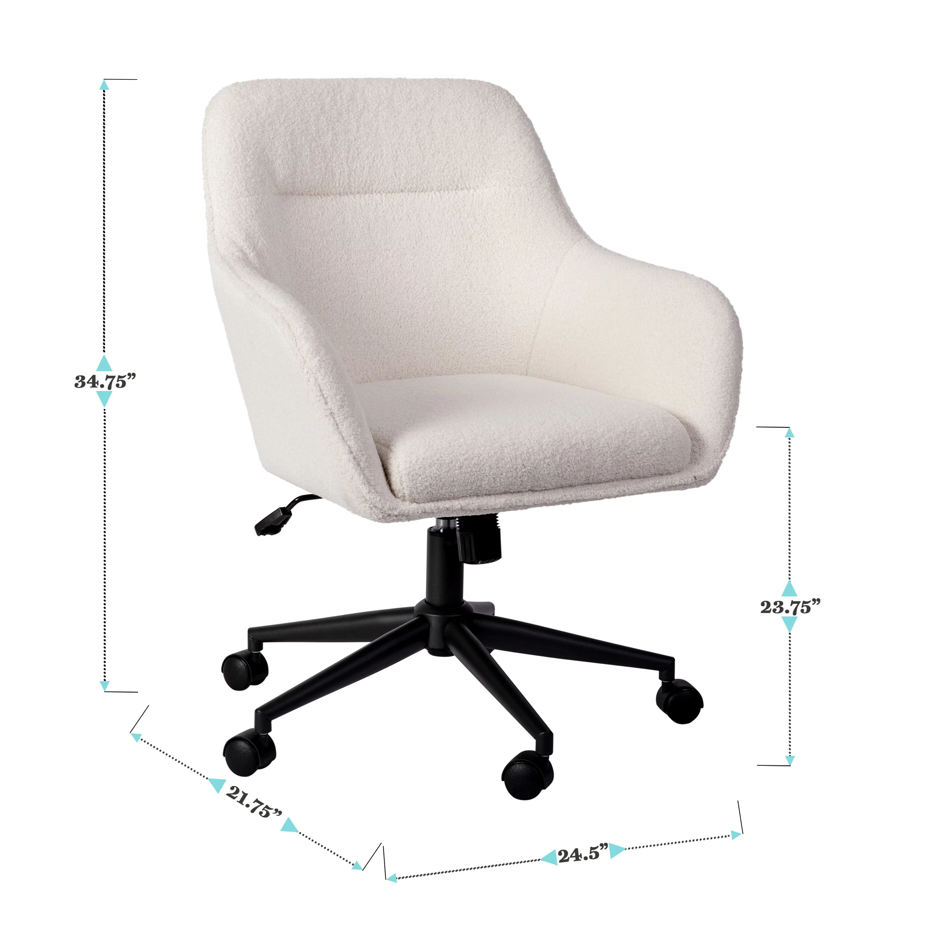 Martha Stewart Rayna Upholstered Office Chair in White/Oil Rubbed Bronze