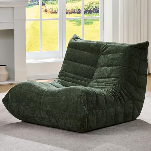 Bean Bag Chairs for Adults Giant Bean Bag Chair Memory Foam BeanBag Chair Big Bean Bag Sofa with Filler Faux Fur Fireside Beanbags Lazy Sofa for