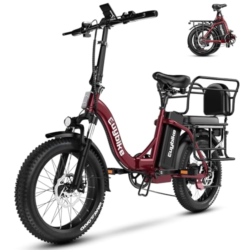 1000W Folding Electric Bike,48V 20AH Removable Battery E Bike,30+MPH,80 Miles Max Range Electric Bike for Adults,20" Fat Tire Foldable ebike