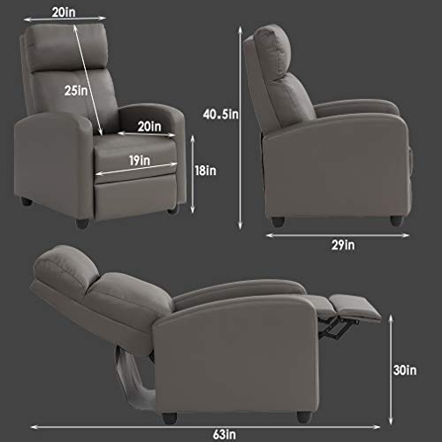 BestMassage | Recliner Chair | with 2 Point Massage Function | Black | with Lumbar Support, Adjustable Push Back, Wide Armrests