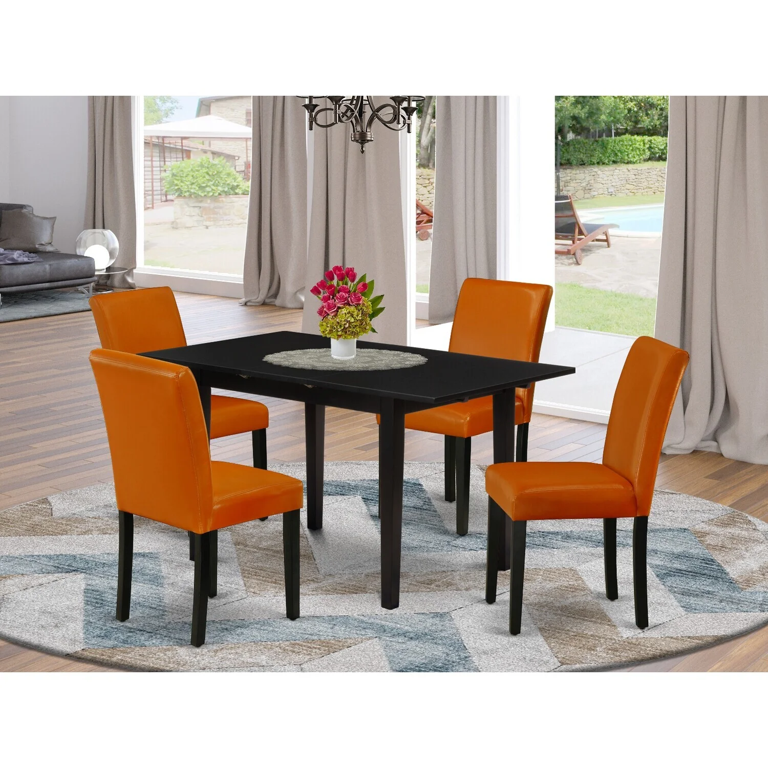 HomeStock Beachy Boho 5-Pc Modern Dining Table Set