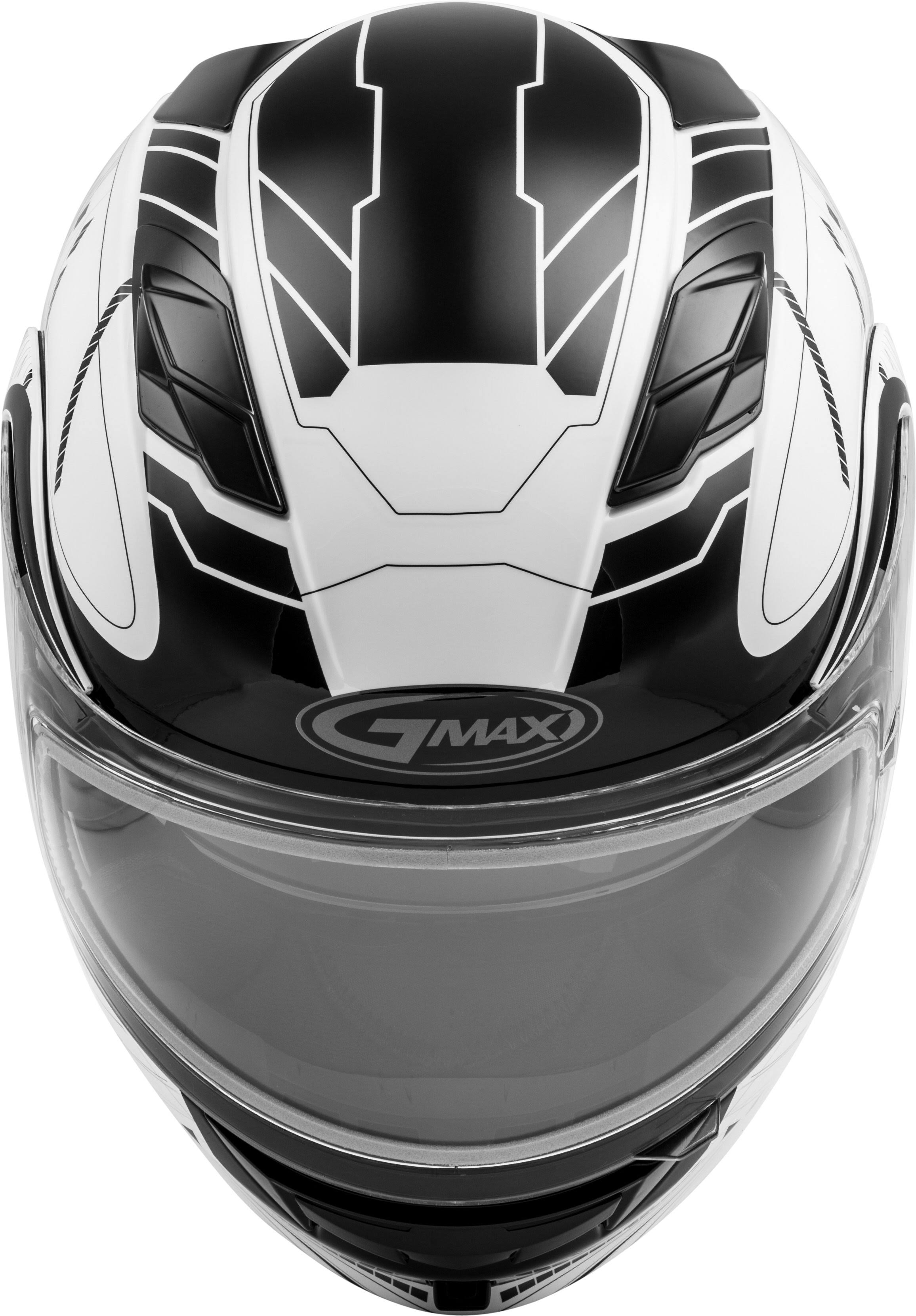 GMAX MD-01S Wired Modular Helmet - Black/White - Large