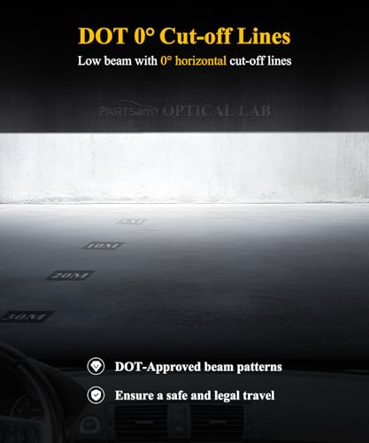 Partsam 2025 H6054 LED Headlights 7x6 5x7 Headlamp Hi/Low Sealed Beam Lights [DOT] [Start & End Animation] [Anti-glare] [DRL] [Sequential Turn