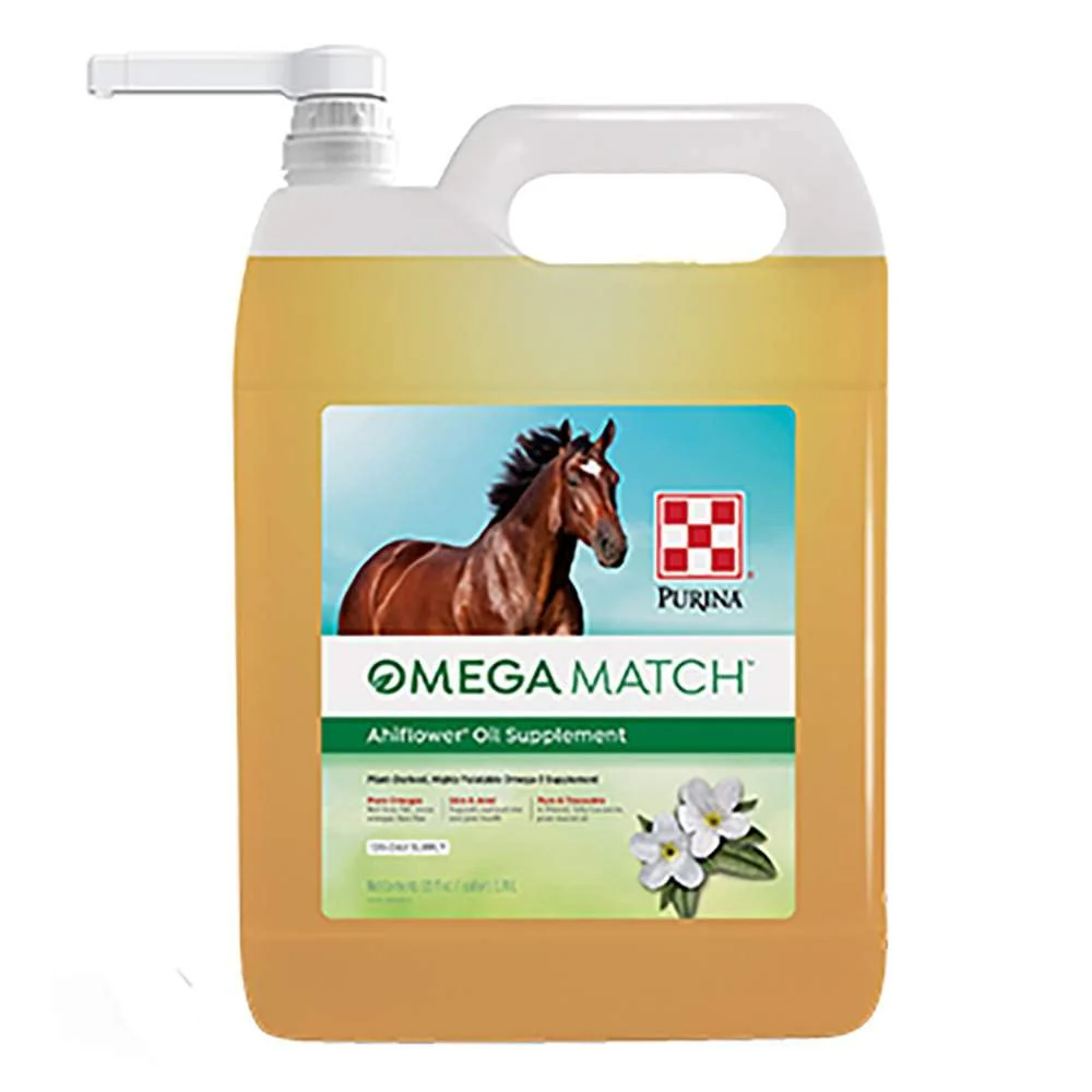 Purina | Omega Match Ahiflower Oil Horse Supplement | 1 Gallon (1 GAL) Bottle - Kansas Nuitrition - HNZSDS