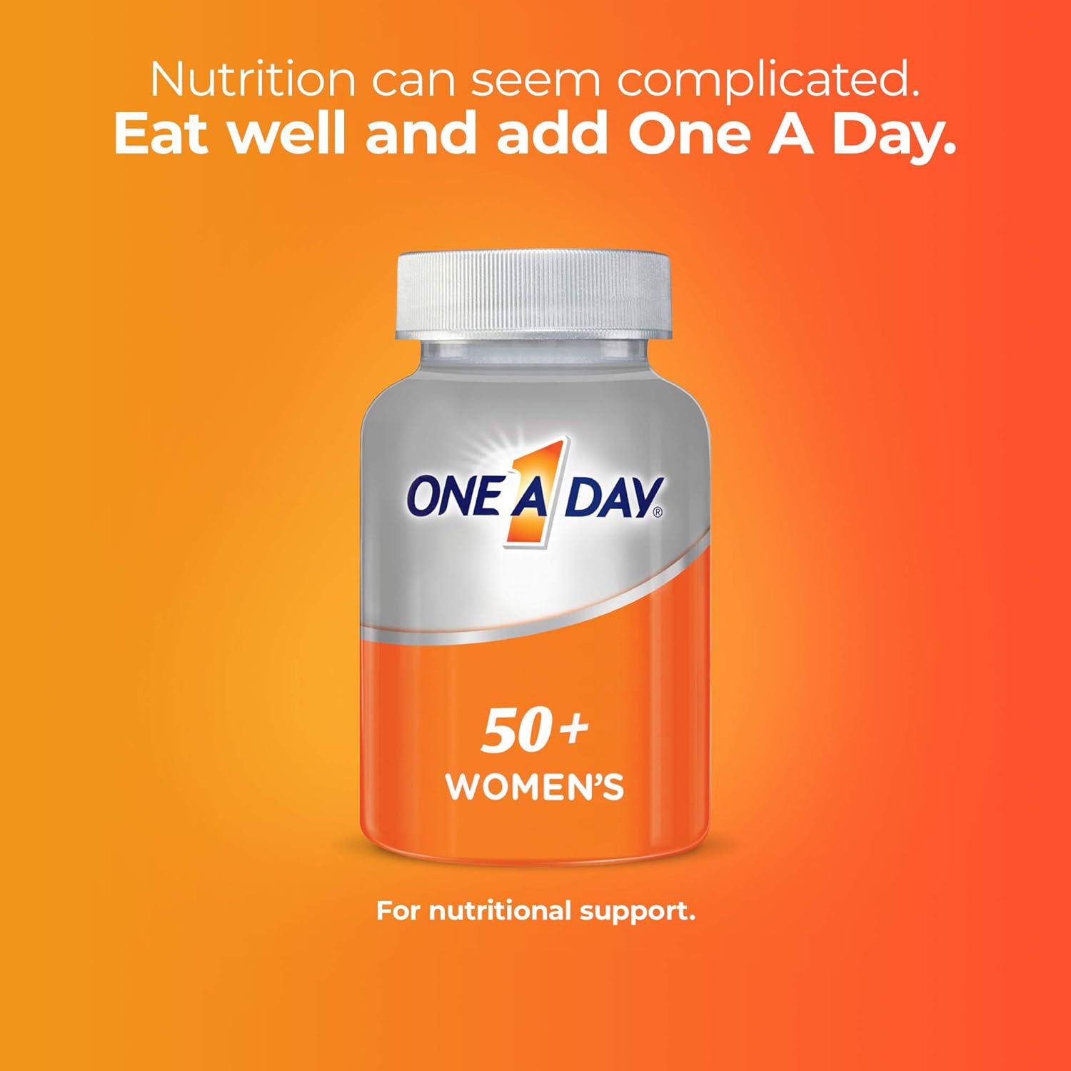 One A Day Women’s 50+ Multivitamins Tablet, Multivitamin for Women with Vitamin A, C, D, E and Zinc for Immune Health Support*, Calcium & more