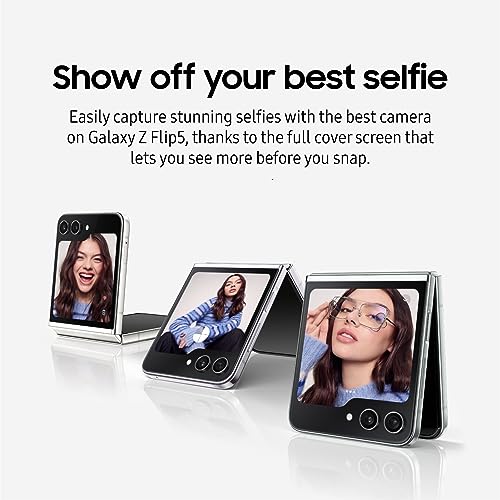 Samsung Galaxy Z Flip5 AI Cell Phone, 256GB Unlocked Android Smartphone, Compact Foldable Design, One-Hand Control, Best Selfies, Large Cover Screen