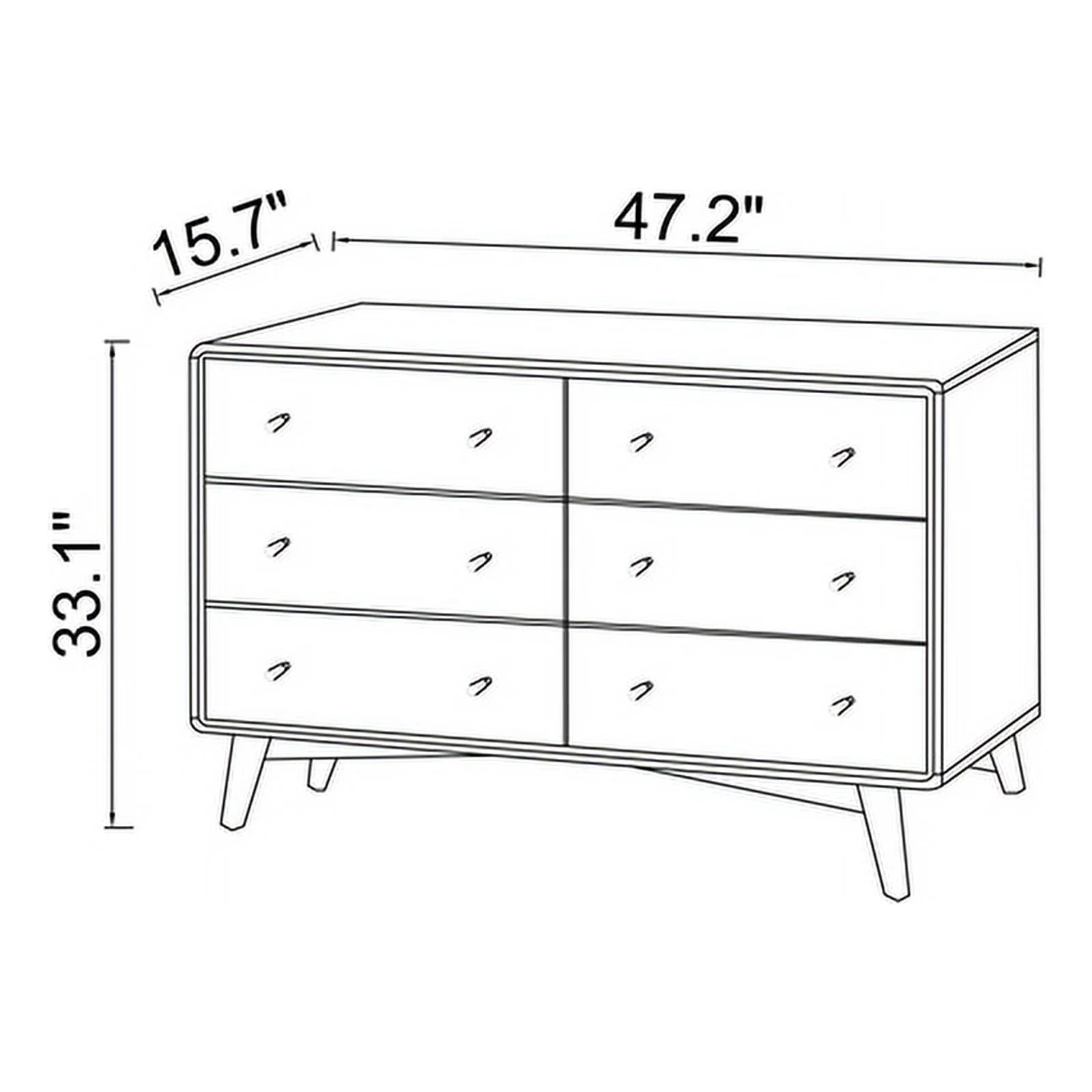Home Square 3 Piece Set with 5 Drawer Dresser 6 Drawer Dresser and Nightstand