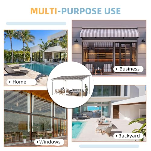 AECOJOY 10&rsquo; x 10&rsquo; Gazebo, Wall Mounted Gazebos Pergola on Clearance, Outdoor Patio Lean to Gazebo Awnings for Deck, Porch