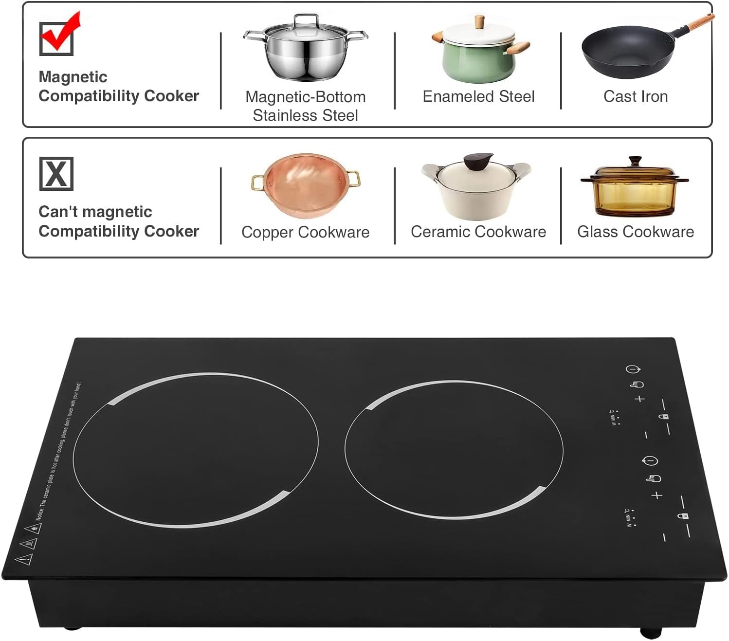 4000W Portable Induction Cooktop 2 Burner