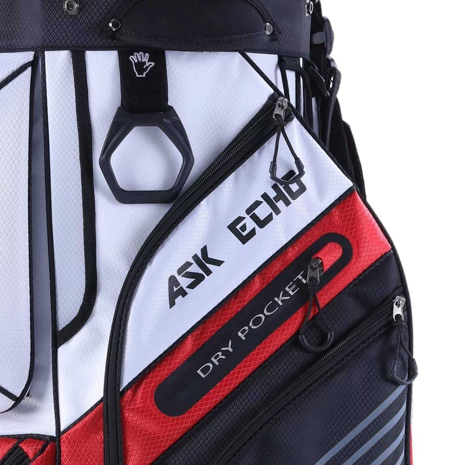 ASK ECHO T-Lock Golf Cart Bag with 14 Way Organizer Divider Top, Premium Cart Bag with Handles and Rain Cover for Men - Sports Supplies Online Store