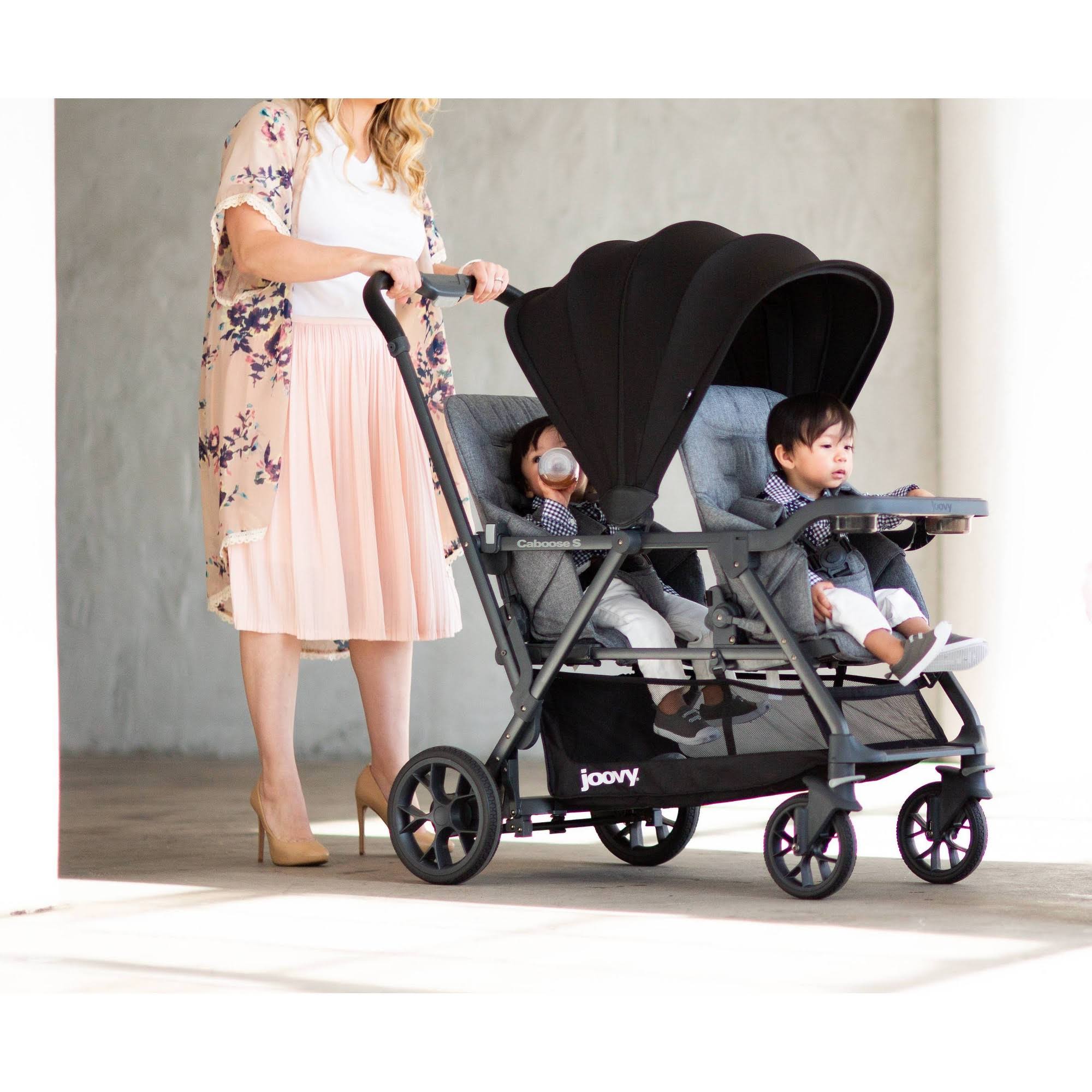 Joovy Caboose S Too Sit Stand Double Stroller - Black Melange