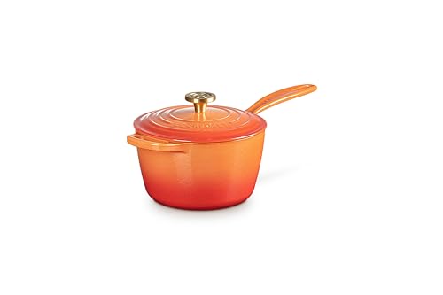 Le Creuset Enameled Cast Iron Signature Oval Dutch Oven, 15.5 qt., Flamme Doree with Crucible Knob
