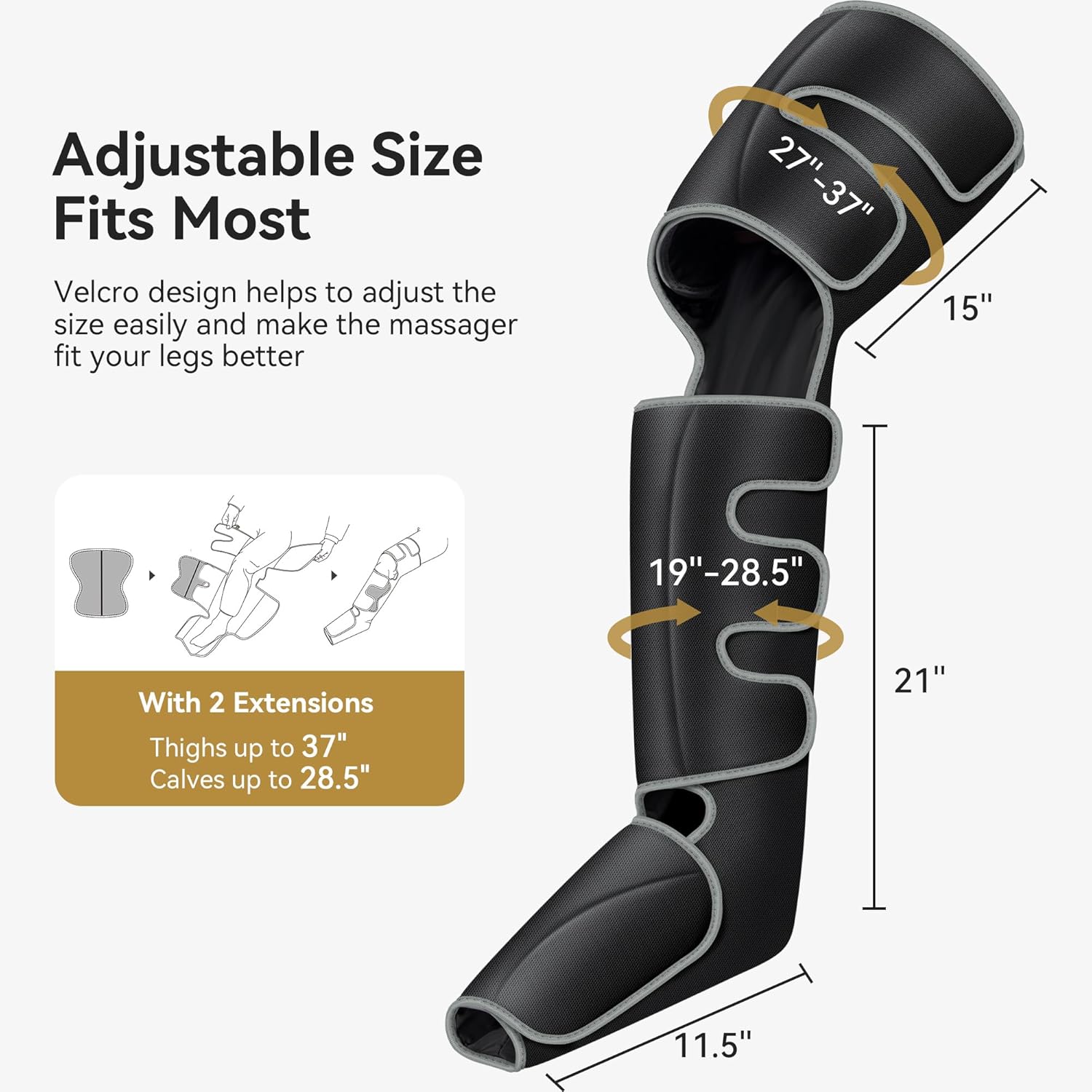 FIT KING Full Leg Massager with Heat, Air Compression Massager for Foot Calf & Thigh Muscle Relaxation and Recovery, Helpful for Pain Relief,Swelling