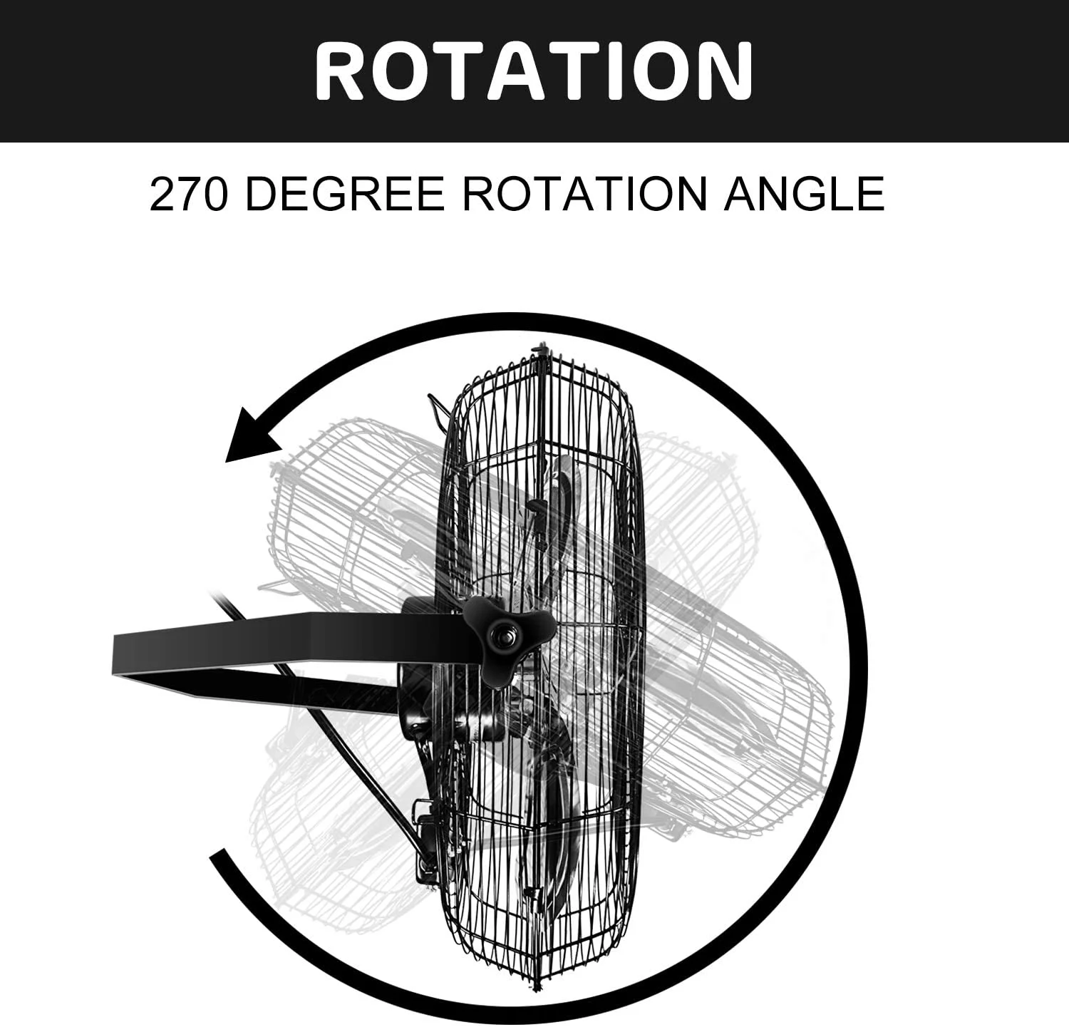Simple Deluxe 18'' Industrial Wall Mount Ventilation Fan, 3 Speed Commercial Ventilation Metal Fan, Black, 2-Pack