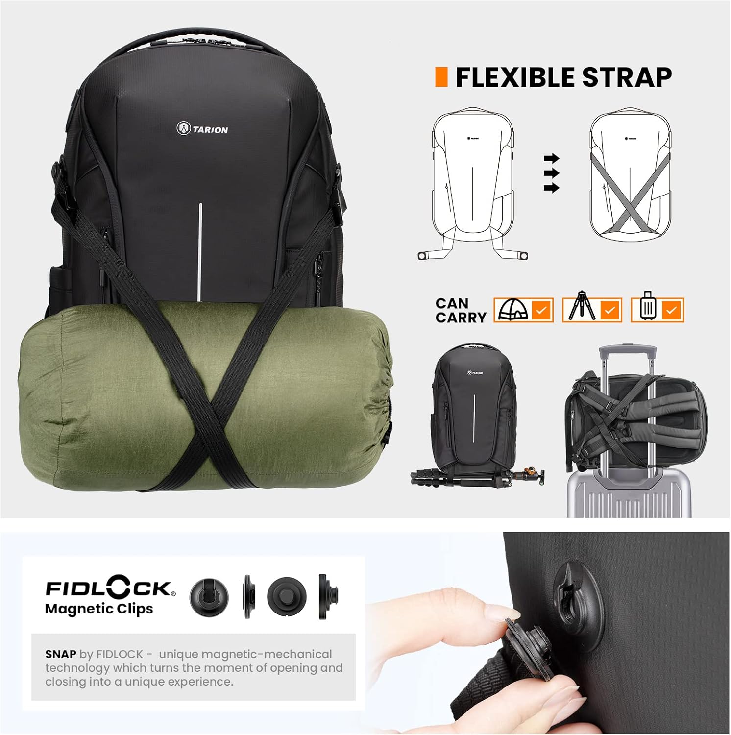 TARION Camera Backpack Large Camera Bag with Modular Insert Laptop Compartment Professional DSLR Camera Bag Backpack for Men Women Photographer(Zone