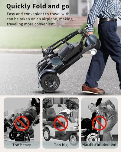 Folding Mobility Scooter Lightweight Mobility Scooters for Seniors,Small Electric Portable Mobility Scooters Handicap Scooters for Adults