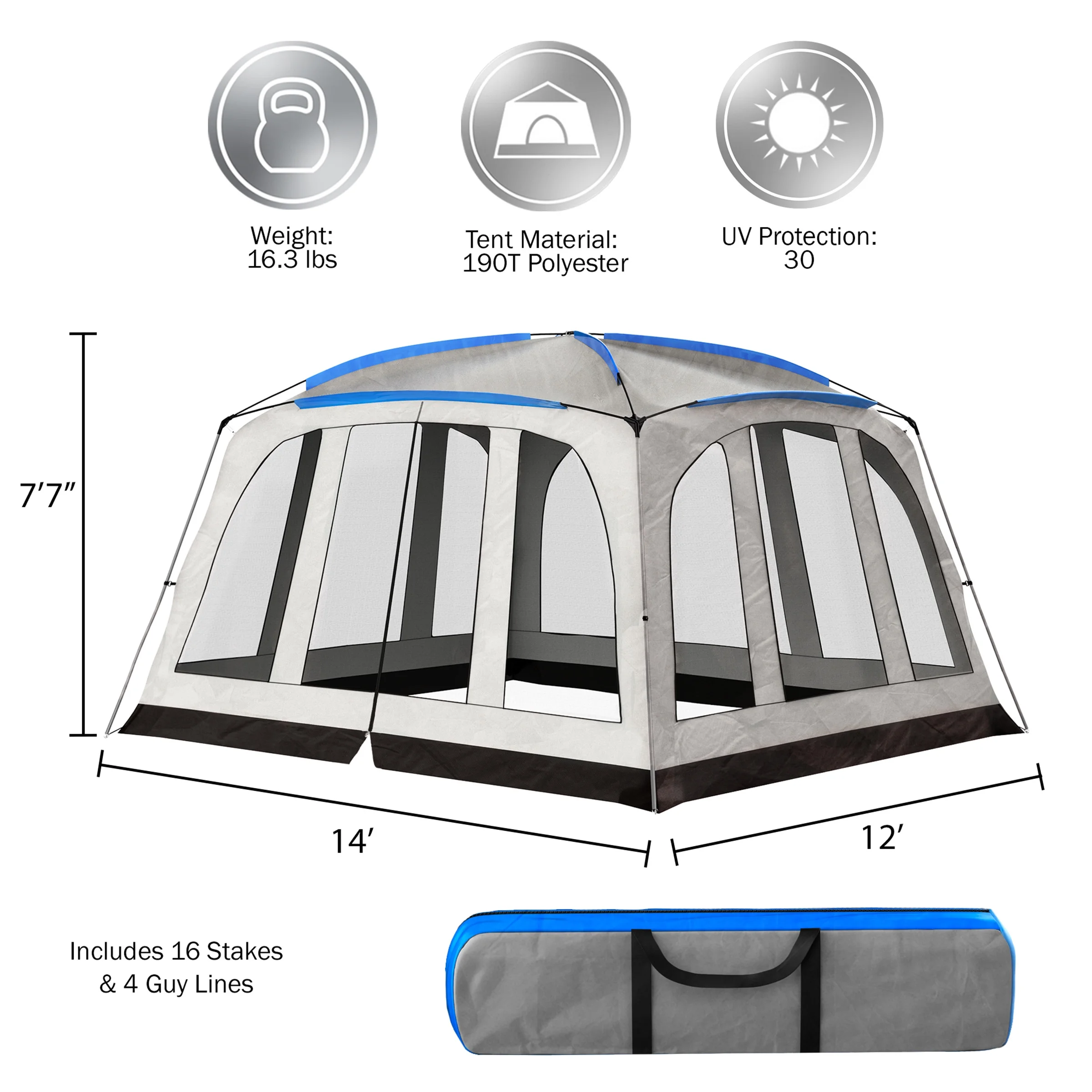 Wakeman Outdoors Screened-In Outdoor Canopy Tent �C Pop-Up Shelter with Mosquito and UV Protection for Camping or Backyard �C 14 x 12 Screen House