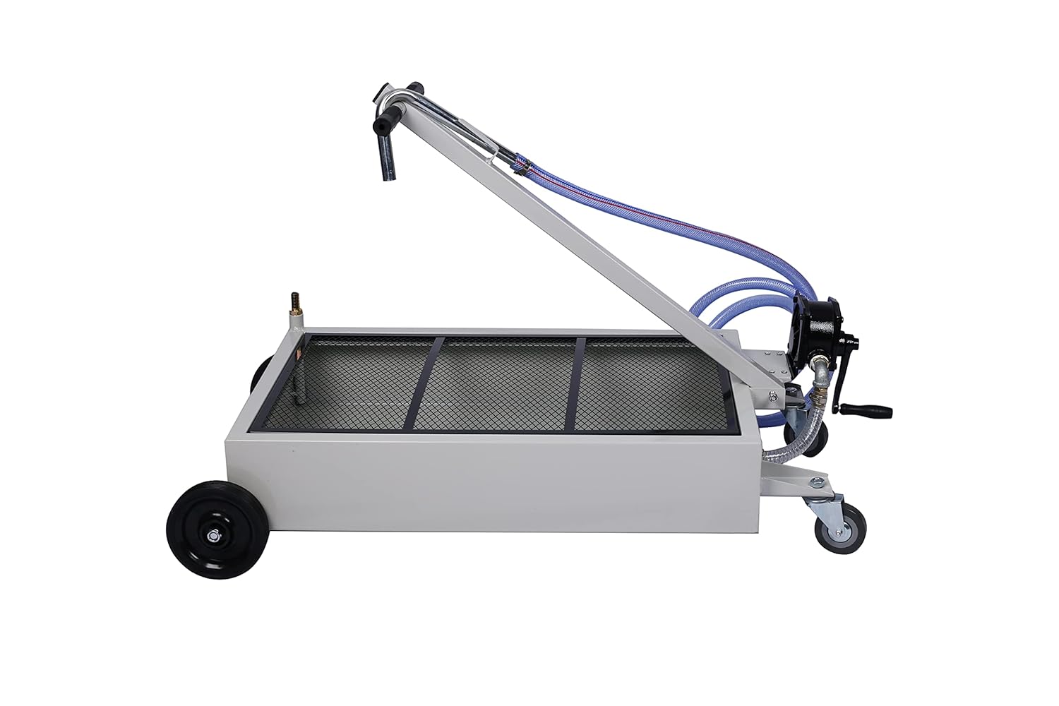 HomVent 15-Gallon Oil Drain Pan with Hand Pump, Portable Low Profile Oil Drain Pan Truck Oil Change Pan for SUV Car＆Trucks (15-Gallon with Hand Pump)