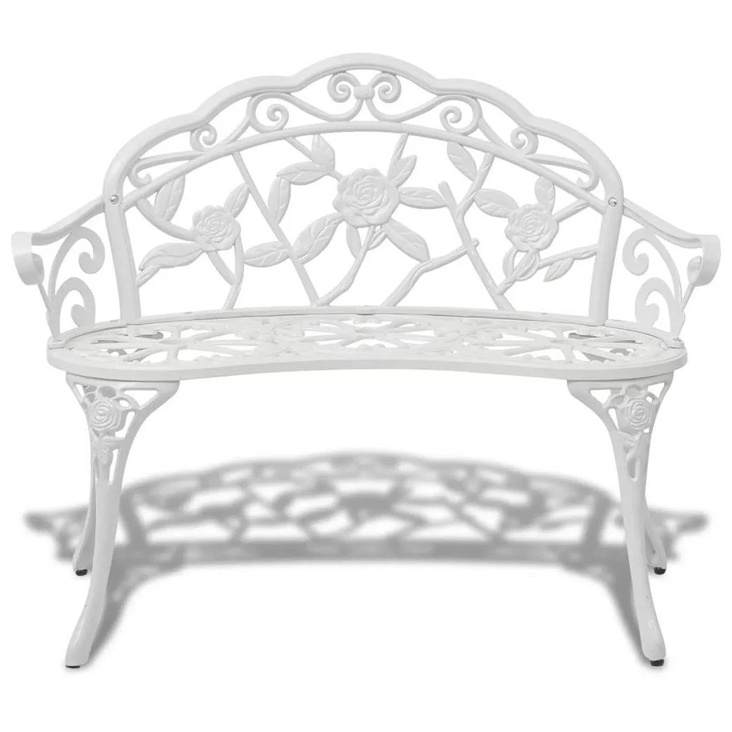 vidaXL Garden Bench White Cast Aluminum