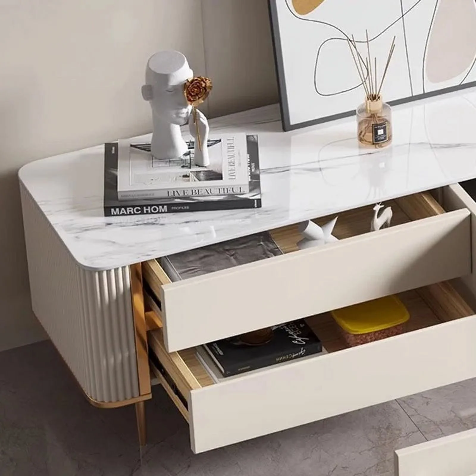 White Tv Stand Display Cabinet Unit Modern Consoles Table Television Monitor Coffee Muebles Para Casa Living Room Furniture