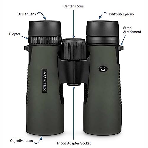 Vortex Optics Diamondback HD 10x42 Binoculars - HD Optical System, Non-slip Grip, Waterproof, Fogproof, Shockproof, Included GlassPak - Unlimited