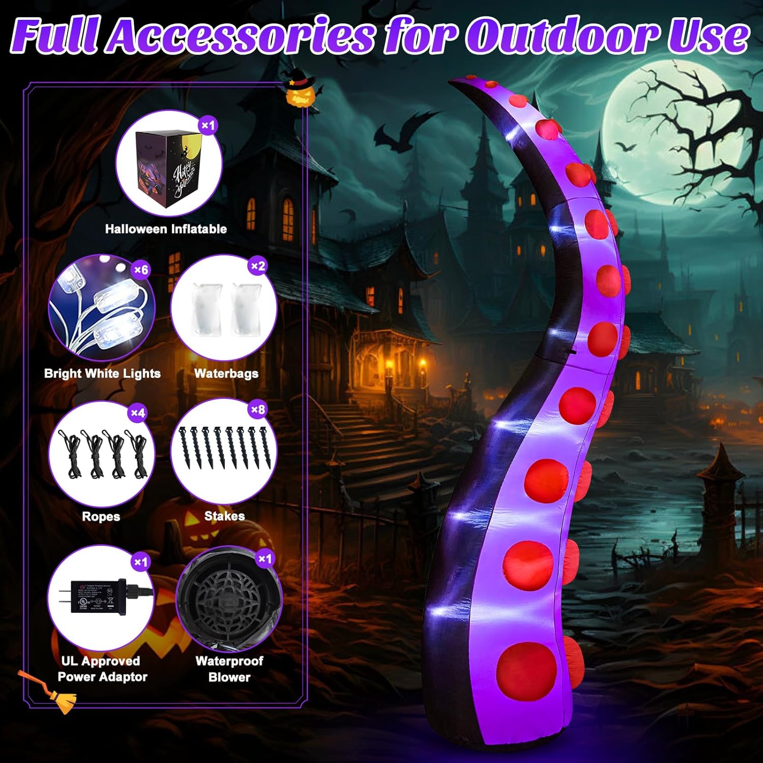 Danxilu 14 FT Huge Halloween Inflatables Octopus Tentacles Built-in LED Lights Inflatable Blow Up Yard Decoration for Halloween Outdoor Decorations
