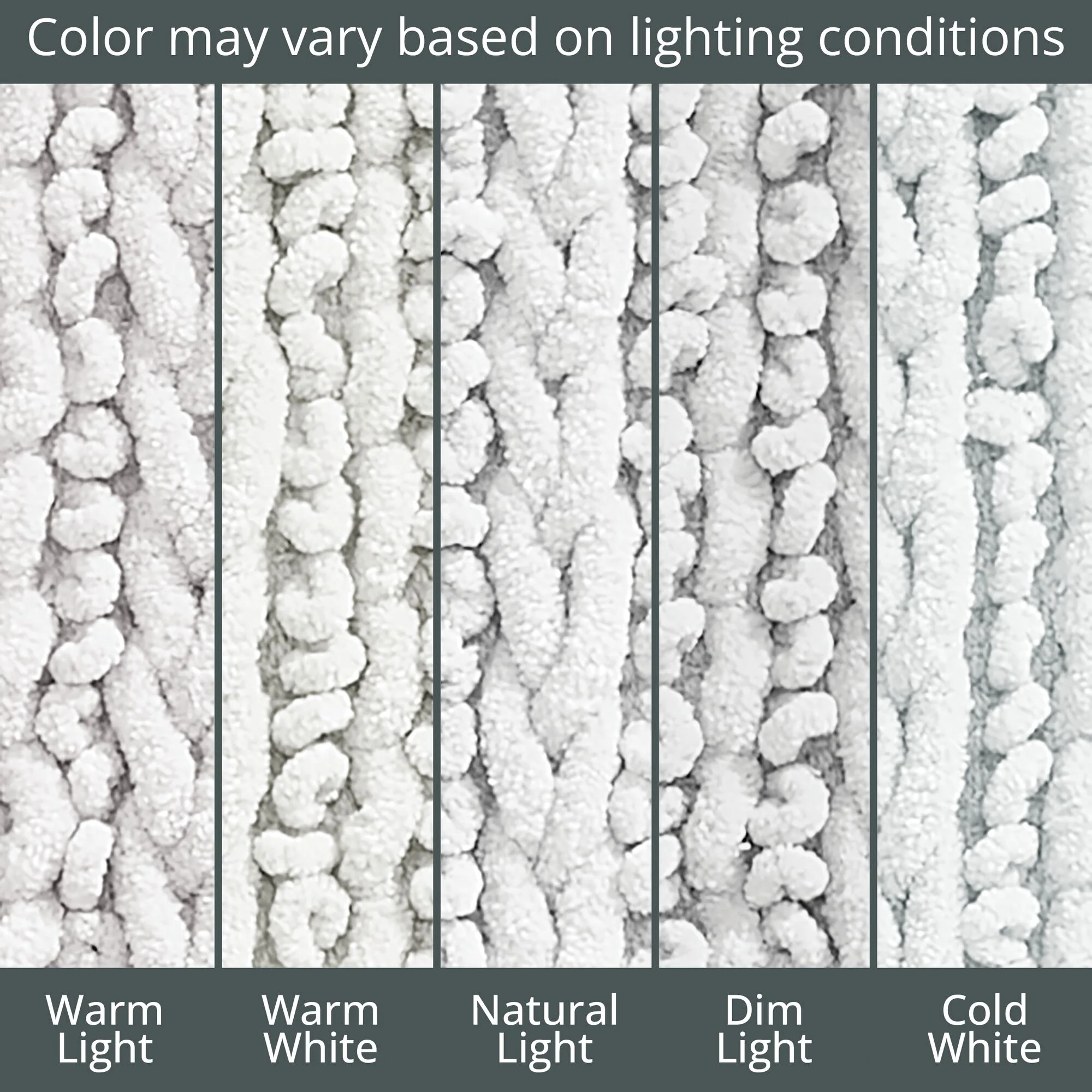 mDesign Soft Cotton Spa Mat Rug for Bathroom, Braided, 60" x 21" - White - Curated Treasures Market