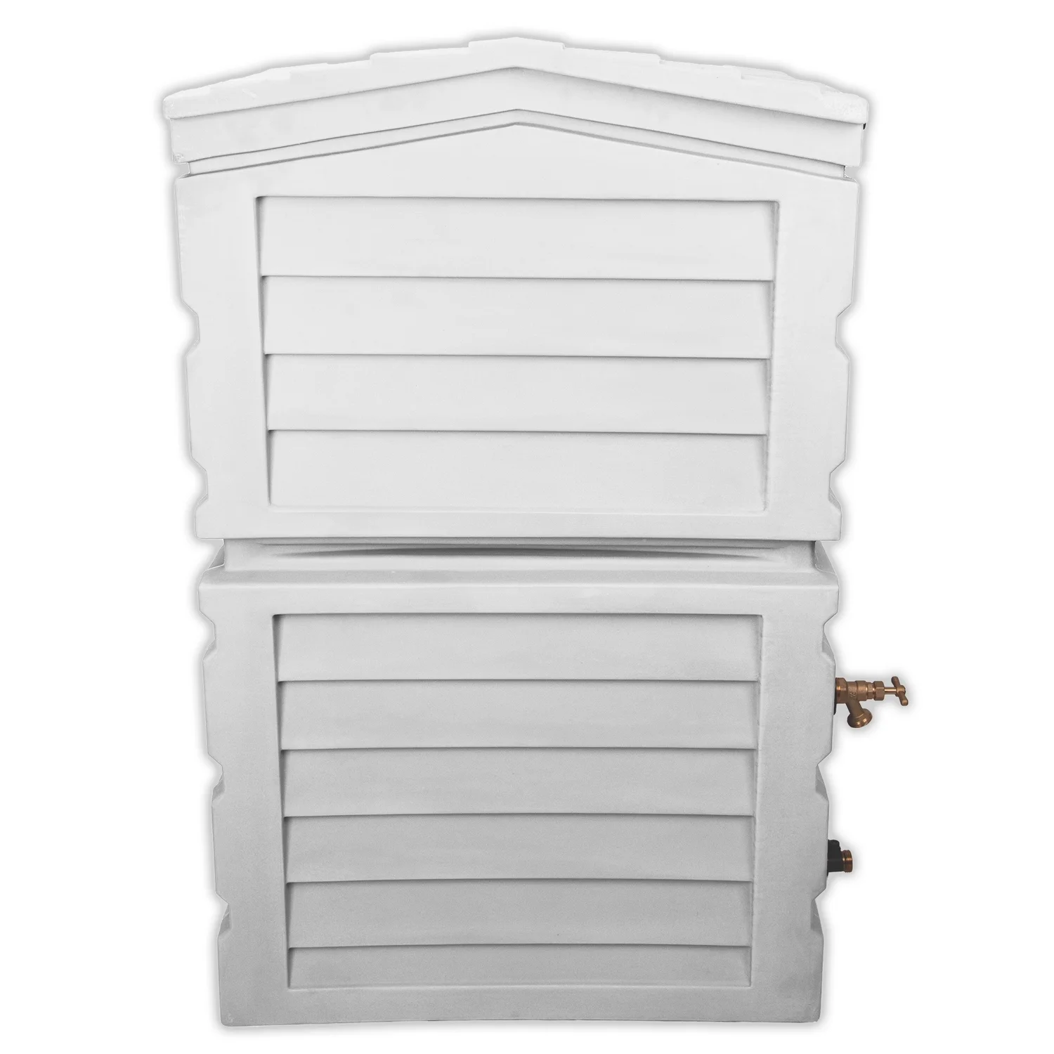 RTS Home Accents Polyethylene 25 Gallon Rainwater Shed Collector, Slate Grey Color - Curated Treasures Market